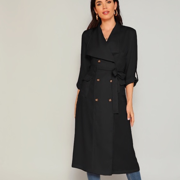 Brand New Black Trench Coat 